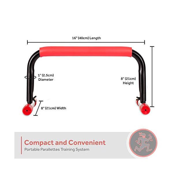 Rubberbanditz Parallette, Parallel Bars & Dip Station | At Home Gym Workout Equipment, L-Sit Bars & Calisthenics Equipment for Home. Perfect for Push Ups, Dips, Handstands & Gymnastics. - Image 4