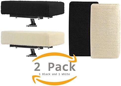 Knee Walker Pad Cover [2 Pack] –Black &amp; White – Synthetic Soft Faux Sheepskin Fleece for Rolling Scooter – Comfortable Padding for After Leg/Foot Surgery or Injury – Helps with Air Circulation