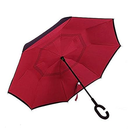 Polyester Reverse Maroon Umbrella