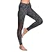 Chikool Workout Pants for Women High Waist Mesh Yoga Leggings Inner Pocket Grey
