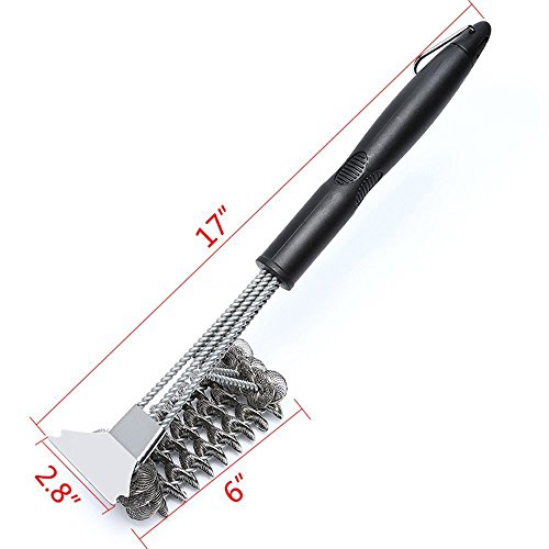 Buy1 Get1 Half Off!! Heavy Duty Stainless Steel BBQ Grill Cleaning Brush Scraper | Bristle Free, Rust Resistant Safe Porcelain, Ceramic, Iron Steel Grates | Premium Strong Woven Wire