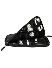 Funda organizadora BAGSMART universal y portátil para cables y cargadores, Negro