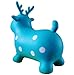 AppleRound Reindeer Bouncer with Hand Pump, Inflatable Deer Space Hopper, Ride-on Bouncy Animal (Light Teal Blue)