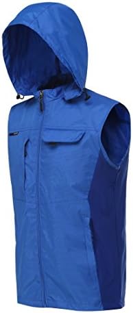 2 in 1 Detachable Hood Multi-Pockets Outdoors Travels Sports Vest (A Blue, Medium (Tag M))