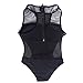 ALICE-X&S Women's One Piece High Neck Mesh Zipper Back Bodysuit Swimsuits Size M