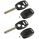 Key Fob Keyless Entry Remote Shell Case & Pad fits Honda 2010-2011 Accord Crosstour / 2006-2011 Civic / 2007-2013 CR-V / 2011-2015 CR-Z / 2009-2013 Fit / 2011-2014 Odyssey, Set of 2