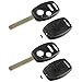 Key Fob Keyless Entry Remote Shell Case & Pad fits Honda 2010-2011 Accord Crosstour / 2006-2011 Civic / 2007-2013 CR-V / 2011-2015 CR-Z / 2009-2013 Fit / 2011-2014 Odyssey, Set of 2