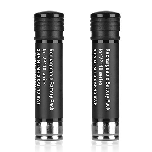 YABELLE 2pcs 3000mAh NiMH Replacement Battery for Black&Decker Versapak Vp100 Vp105 Vp110 VP750, VP800,3.6-Volts Vp100-2 Battery Pack