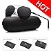 LUENX Men Women Aviator Sunglasses Polarized Shades Flexible Spring Hinge with Accessories - Black Lens 60MM