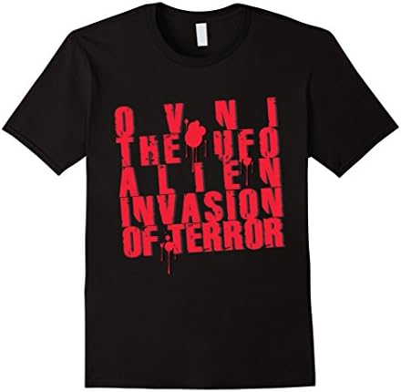 Mens OVNI The UFO Alien Invasion of Terror T-Shirt 3XL Black