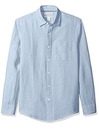 Camisa de lino de manga larga slim fit para hombre   Essentials