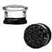 0 Gauge Black Ink Glow in the Dark Teardrop Glass Spiral Taper (8mm) - 4 Pieces