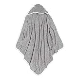 Burt's Bees Baby - Hooded Towel, Absorbent Knit Terry, Super Soft Single Ply, 100% Organic Cotton (Heather Grey, 1-Pack)