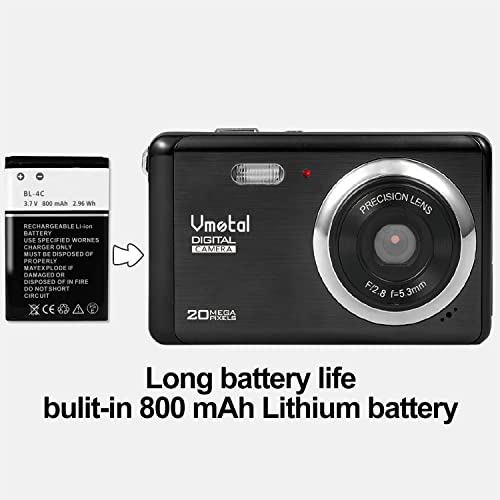 2.8 inch LCD Rechargeable FHD Mini Digital Camera, Vmotal 1080P Video
