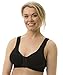 Carole Martin Full-Freedom Front Closure Wireless Cotton Bra-42 Black