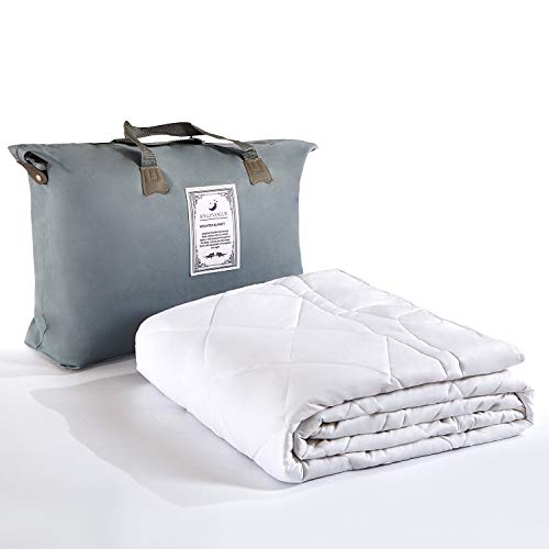 JOLLYVOGUE Weighted Blanket King Size(20lbs,88x104Inches), Weighted Blanket California King Size Bed Adult Weighted Blanket with 100% Soft Cotton and Glass Beads-White