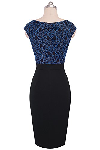 Misshow-Damen-Etuikleid-Knielang-Business-Strickerei-Bodycon-Bleistiftkleid-Hochzeit-Prom