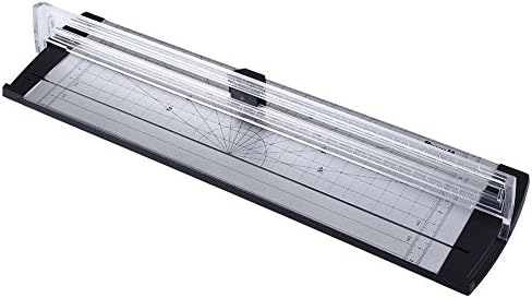 Siye Office Portable Scrapbooking Paper Cutter A4 Size Personal SureCut Paper Trimmer With Finger Protection and Slide Hard Plastic Ruler Cutter(Silver)