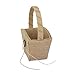 Tinksky Vintage Wedding Burlap Hessian Flower Girl Basket Wooden Heart