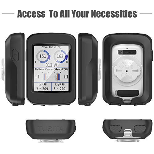TUSITA Case for Garmin Edge Explore 820 - Silicone Protective Cover - GPS Bike Computer Accessories (Black)