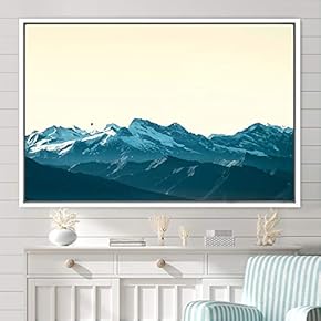 signwin Framed Canvas Wall Art Snow Mountain Cool...