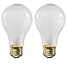 Bulbrite 25A19F/12 25Watt A19 Frost 12 Volt Incandescent Bulbs, 2-Pack