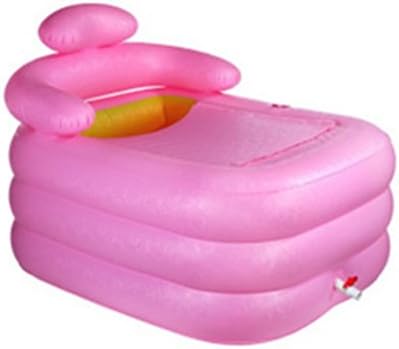 Inflatable bathtub, Household adult Collapsible Tub Thickening Keep warm Bathtub ( Color : Pink )