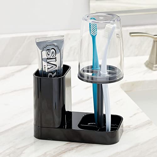 mDesign Modern Plastic Bathroom Vanity Countertop Toothpaste