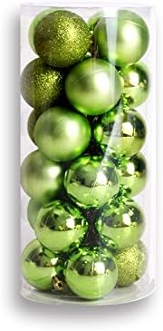 IARR Christmas Multicolor 24ct Barrel Plating Shatterproof Ornaments Christmas Ball 40mm (green)