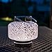 Allsop Home and Garden Solar Boaters Lantern Square, Handblown Glass with Solar Panel and LED Light, Weather-Resistant for Outdoor Deck, Patio, Garden, Square/White, 1-Count