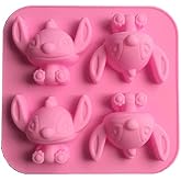 4 Cavity Star Baby Silicone Mold for DIY Fondant Making Chocolate Molds | Lollipop Desserts Candy Ice Cube Gum Clay Soap Biscuit Plaster Resin Cupcake Topper Birthday Party Cake Decor