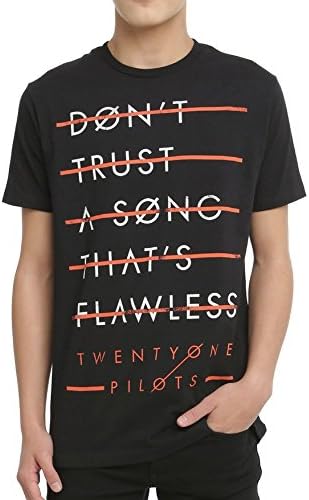 New Twenty One Pilots Don't Trust Print T-Shirt (X-Large, Black)