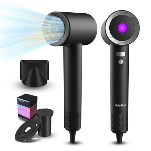 Plasma Hair Dryer with Essential Oil, Professional Blow Dryer with 160000 RPM Brushless Motor, High Speed HairDryer with Magnetic Nozzle for Travel Home Salon Women Men, Fast Drying & Lightweight