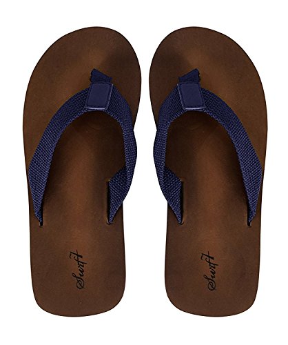 Peach couture mens contrast strap brown flip flop synthetic stapp…