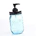 Vintage Blue 100th Anniversary Ball Pint Mason Jars with Black Lid and Soap Pump