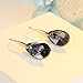 Black Swarovski Crystal Earrings For Women, Ladies Friends Rose Gold Plated Hypoallergenic Drop Earring Jewelry