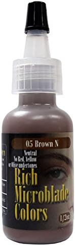 Rich Microblade Cosmetic Permanent Brow Makeup Brown N 1/4oz 0.25oz Tattoo Ink Color Skin Pigment Bottle