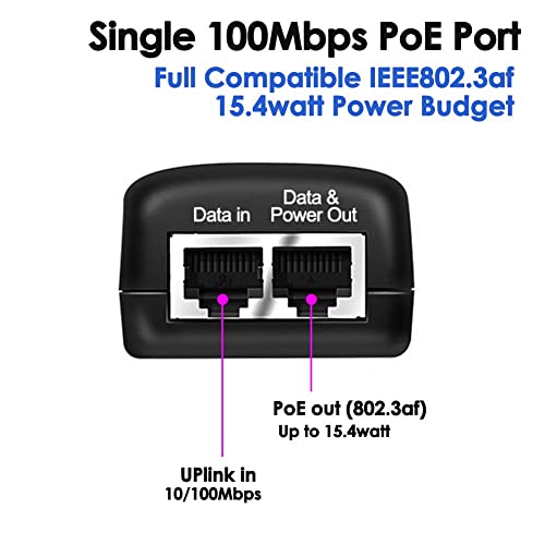 Amcrest Active POE Injector – IEEE 802.3af Compliant Power Over Ethernet Adapter