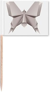 Amazon 折り紙 幾何学模様 抽象的 蝶柄 つまようじ 旗 マーカー トッパー パーティーデコレーション Diythinker カクテルピック オードブルピン