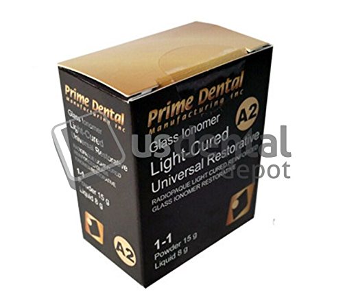 Prime-DENT Glass Ionomer Kit Light-Cured A2 6.8ml (Shade) # 000-185 000185 [ Shades ionomer ] 000-185 Us Dental Depot