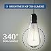 HyperSelect LED Edison Bulb 30W Equivalent - ST64 LED Filament Bulb 3W, Non-Dimmable, 2700K (Warm White), E26 Base, UL - Pack of 6