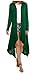 Meaneor Women's Long Sleeve Waterfall Asymmetric Drape Open Long Maxi Cardigan,  XX-Large, Green