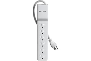 Belkin 6-Outlet Surge Protector Power Strip, UL-listed w/ 6 AC Outlets & 10ft/3M Cord, Overload and Overvoltage Protection for Personal Electronics, Small Appliances, & More - 720 Joules of Protection