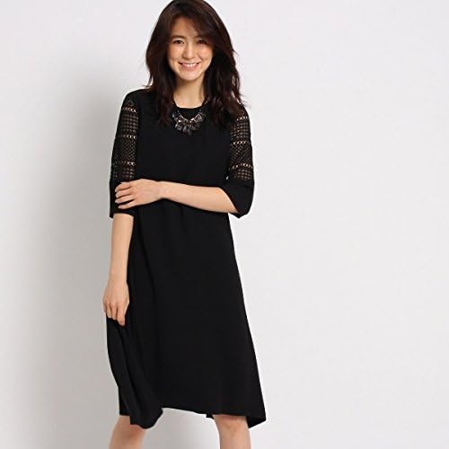 Amazon インディヴィ Indivi モダンクロスワンピース ブラック 019 36 S ワンピース チュニック 通販