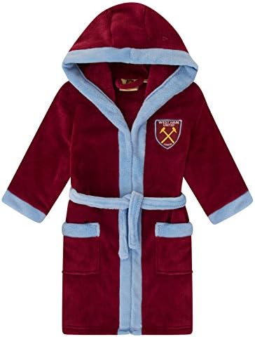 West Ham United Fc Official Gift Boys Fleece Dressing Gown Robe 5-6 Years