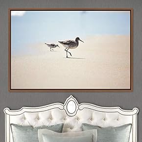 signwin Framed Canvas Wall Art Bird on The...