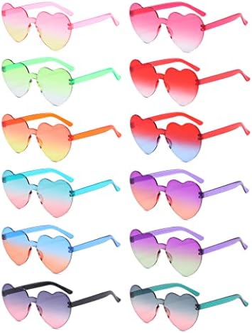 48 Pairs Fire Flame Rimless Sunglasses Unisex Novelty Party Accessories M10806-CO Fire Flame Rimless Color Lens Wholesale Sunglasses  main image 4