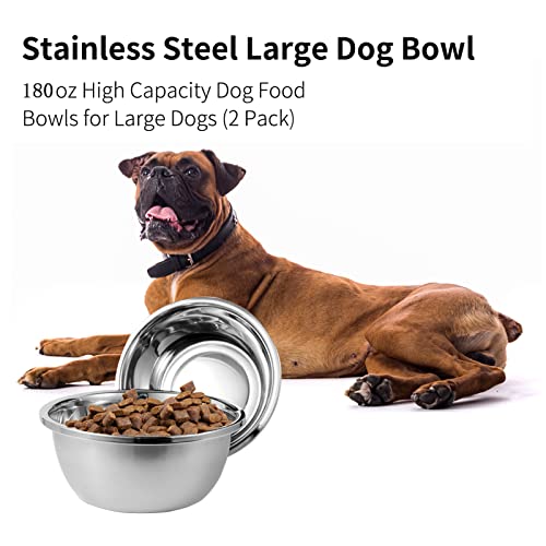 YinPeiS Large Metal Dog Bowl, 180 Ounces Large Capacity Dog Food Bowl