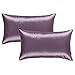 Lumbar Throw Pillow Covers Eggplant - PONY DANCE Light Weight Special Dryed Stipes Shining Pillowcase Rectangular Cushion Covers Decorative, Purple, 12 by 20 in, 2 Pieces