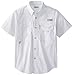 Columbia Youth Boys PFG Bonehead Short Sleeve Shirt, Cotton, Relaxed Fit White